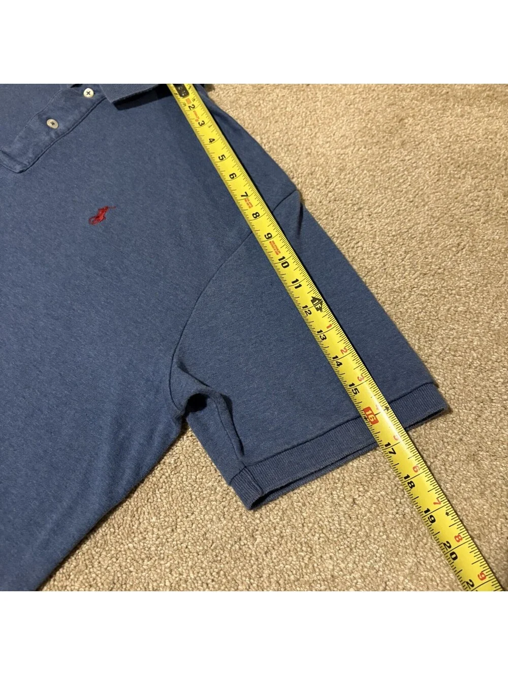 Polo Ralph Lauren Polo Shirt Men Size XL Blue w/ Pink Pony Short Sleeve
